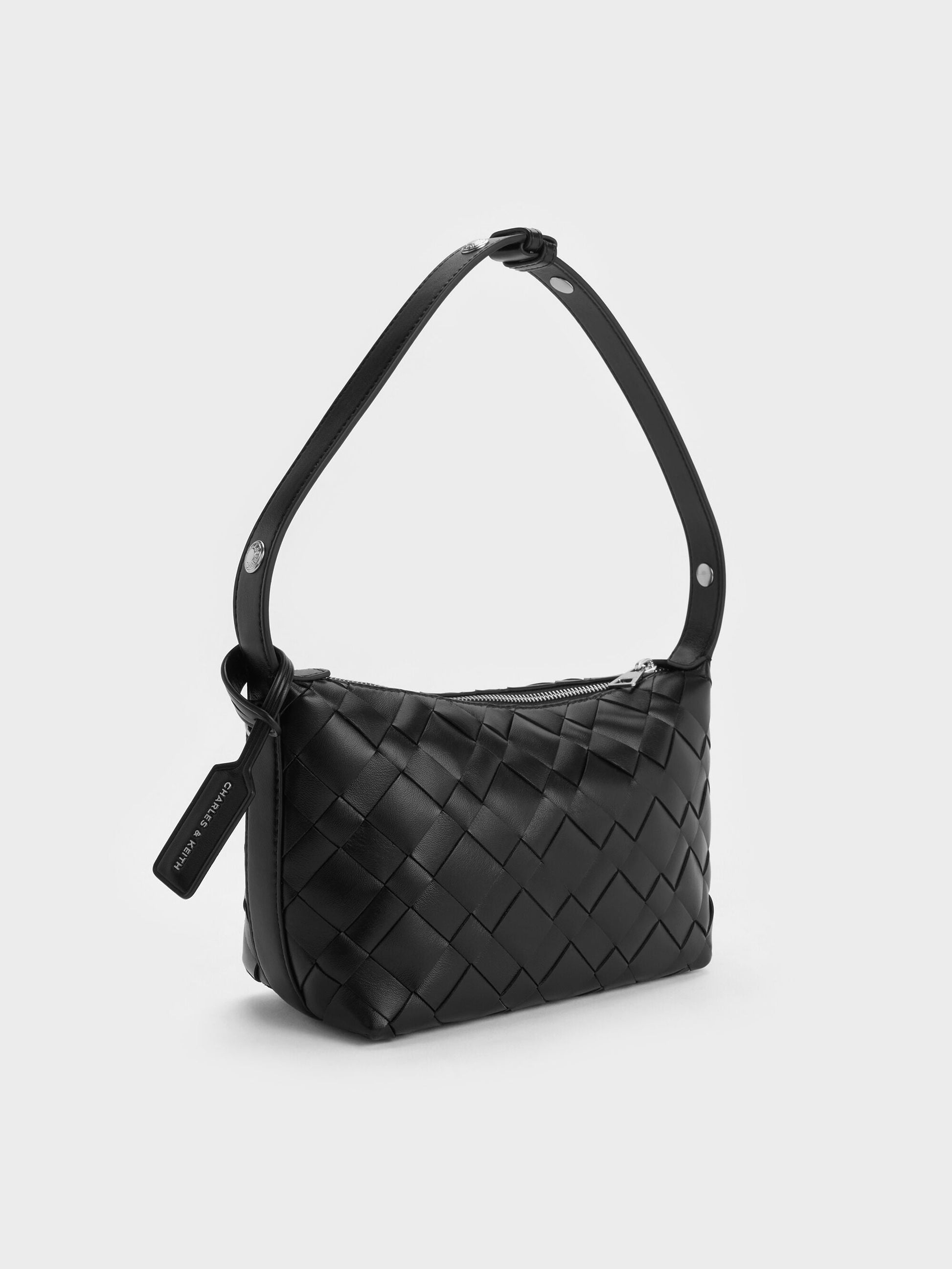 Ivette Woven Shoulder Bag - Noir | CHARLES & KEITH