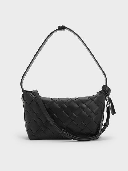 Ivette Woven Shoulder Bag - Noir | CHARLES & KEITH