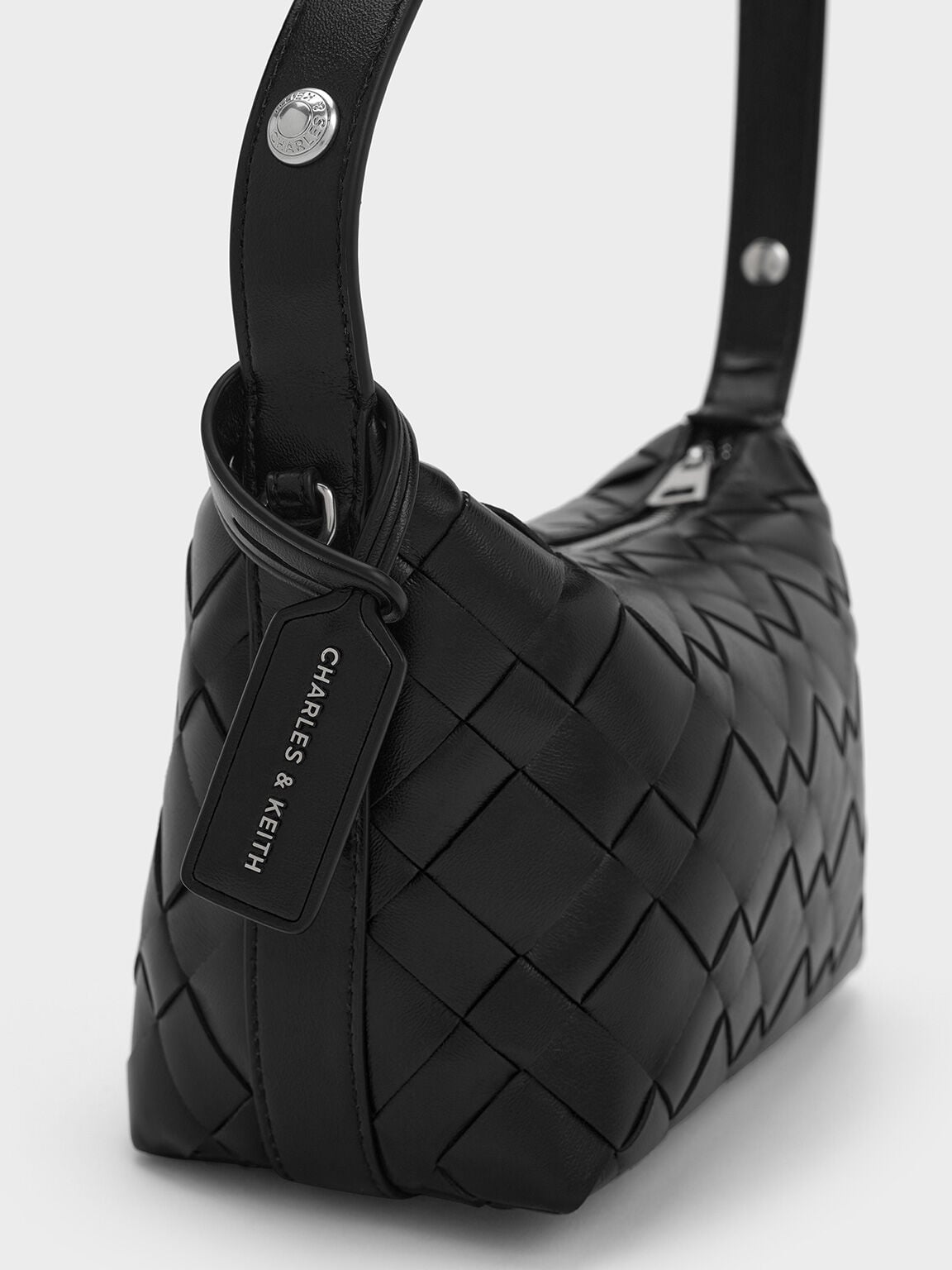 Ivette Woven Shoulder Bag - Noir | CHARLES & KEITH