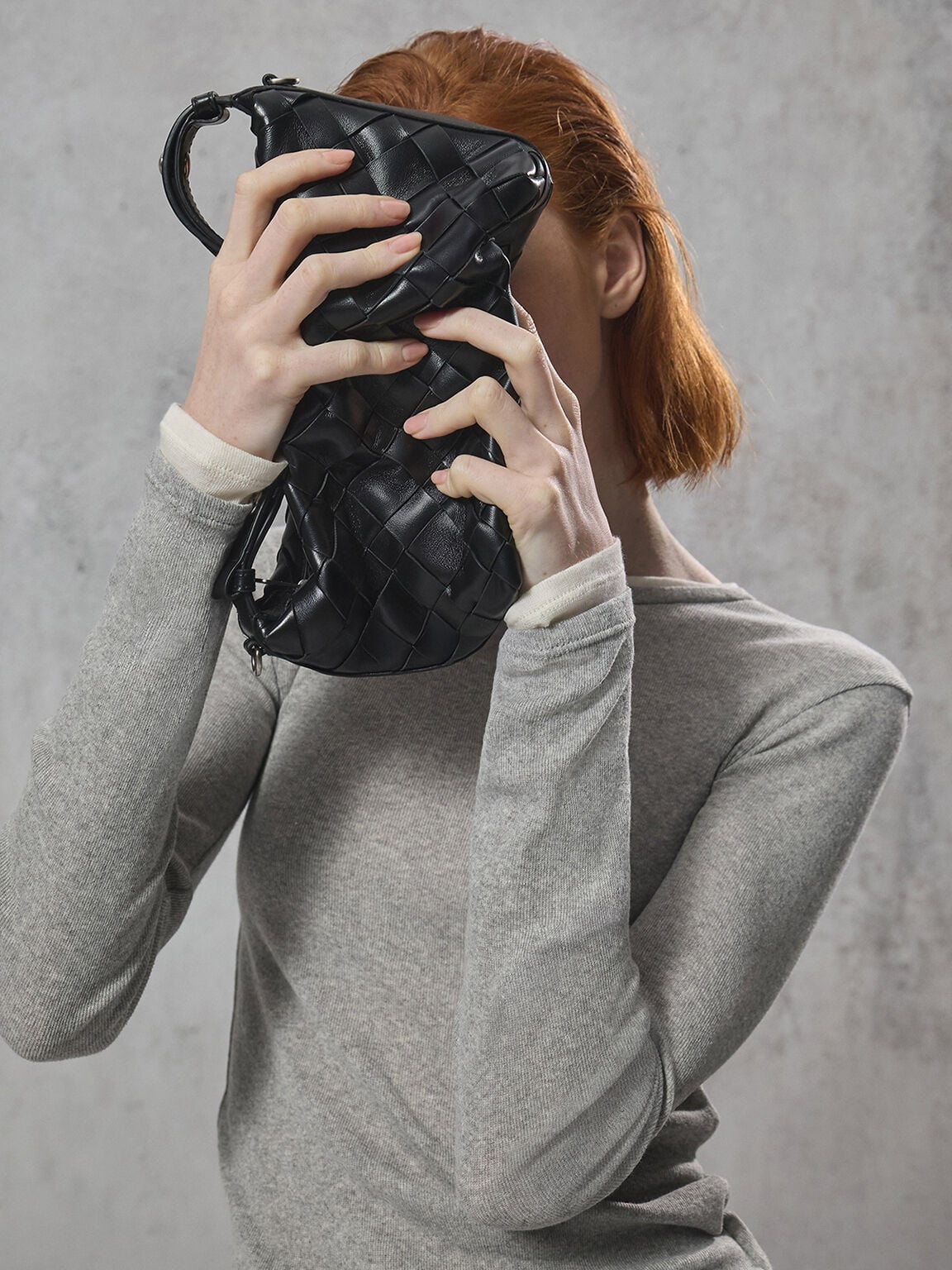 Ivette Woven Shoulder Bag - Noir | CHARLES & KEITH