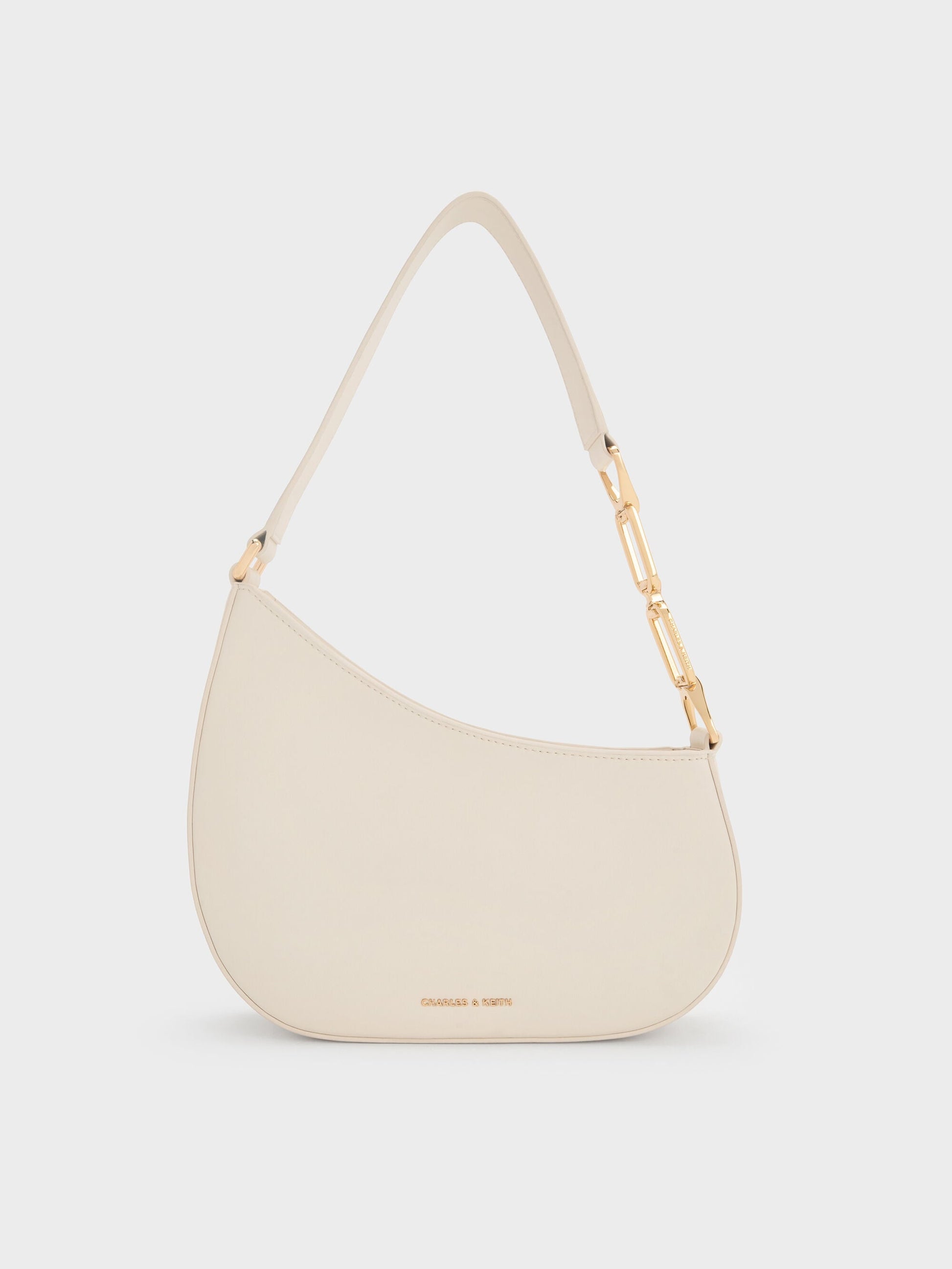 Agatha Chain-Strap Shoulder Bag - Cream | CHARLES & KEITH
