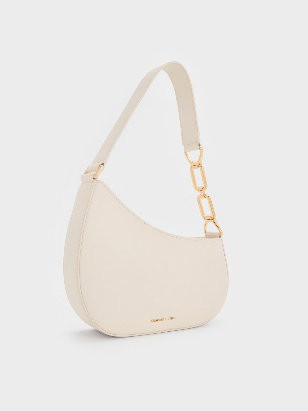 Agatha Chain-Strap Shoulder Bag - Cream | CHARLES & KEITH