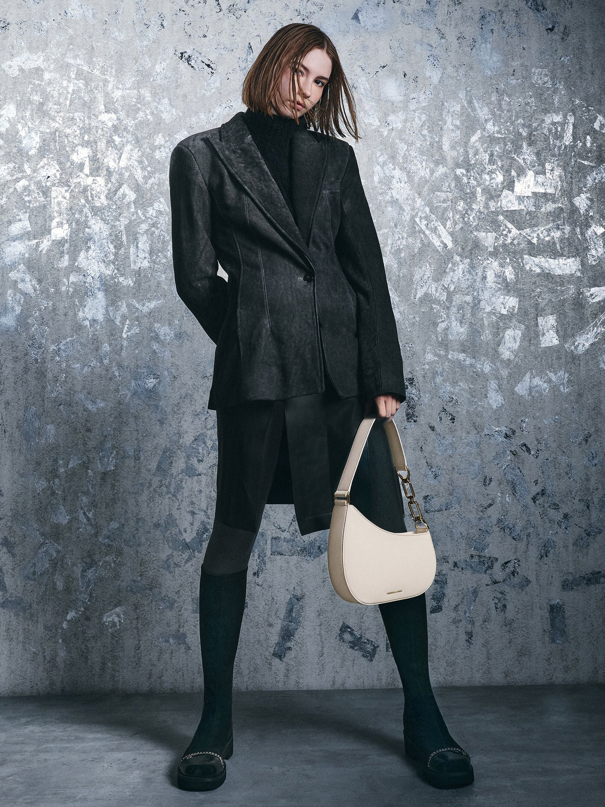 Agatha Chain-Strap Shoulder Bag - Cream | CHARLES & KEITH