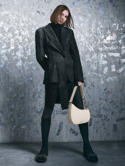 Agatha Chain-Strap Shoulder Bag - Cream | CHARLES & KEITH
