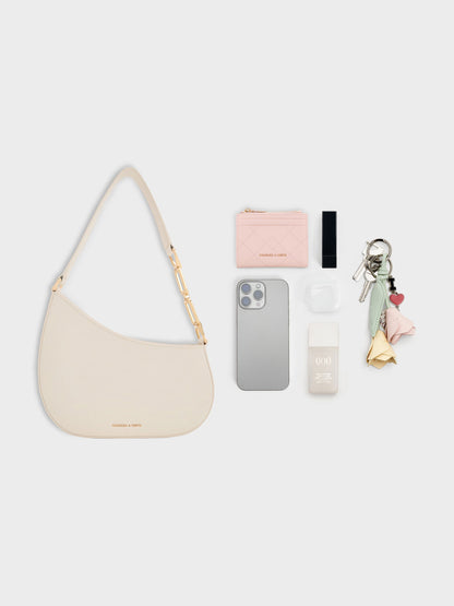 Agatha Chain-Strap Shoulder Bag - Cream | CHARLES & KEITH