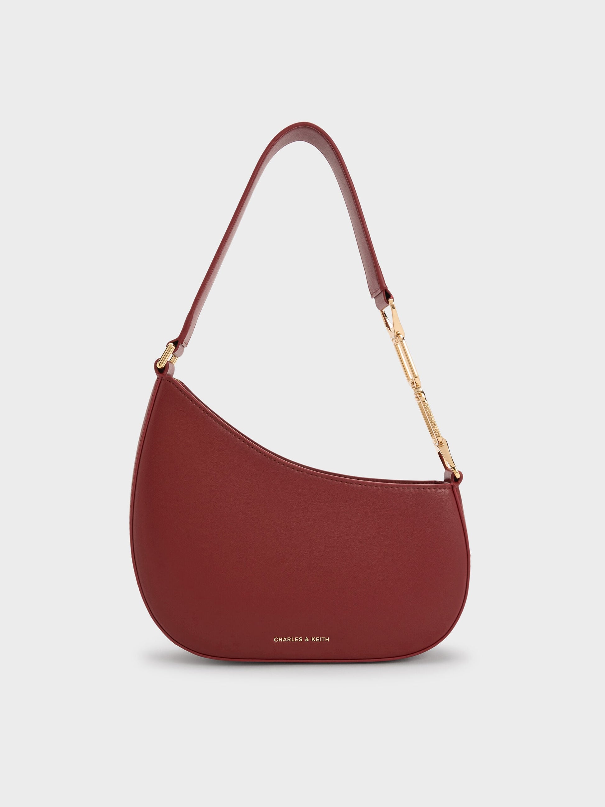 Agatha Chain-Strap Shoulder Bag - Burgundy | CHARLES & KEITH
