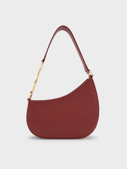 Agatha Chain-Strap Shoulder Bag - Burgundy | CHARLES & KEITH