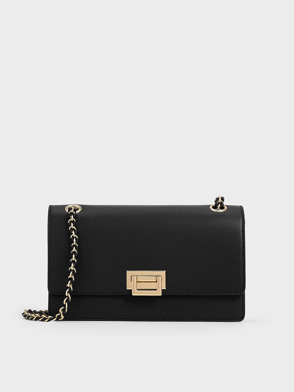 Everline Braided-Strap Shoulder Bag - Black | CHARLES & KEITH