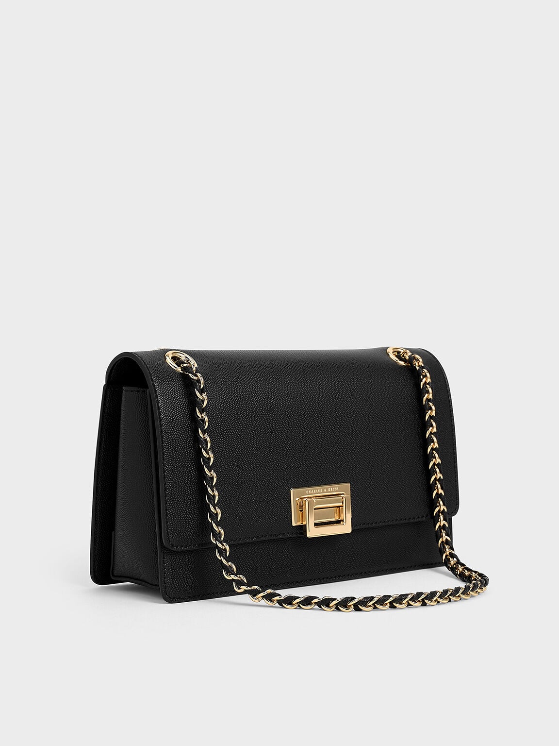 Everline Braided-Strap Shoulder Bag - Black | CHARLES & KEITH