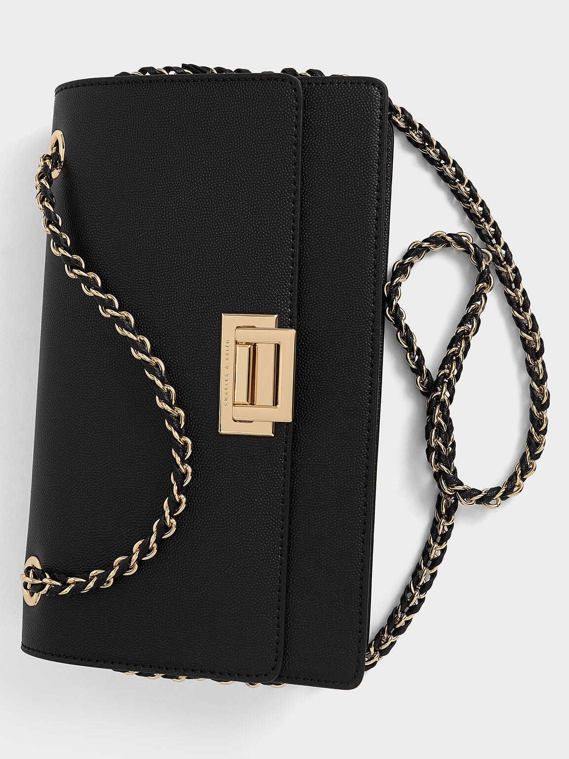 Everline Braided-Strap Shoulder Bag - Black | CHARLES & KEITH