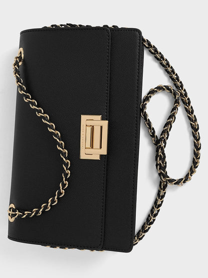 Everline Braided-Strap Shoulder Bag - Black | CHARLES & KEITH