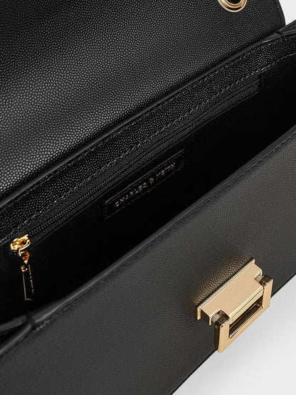 Everline Braided-Strap Shoulder Bag - Black | CHARLES & KEITH
