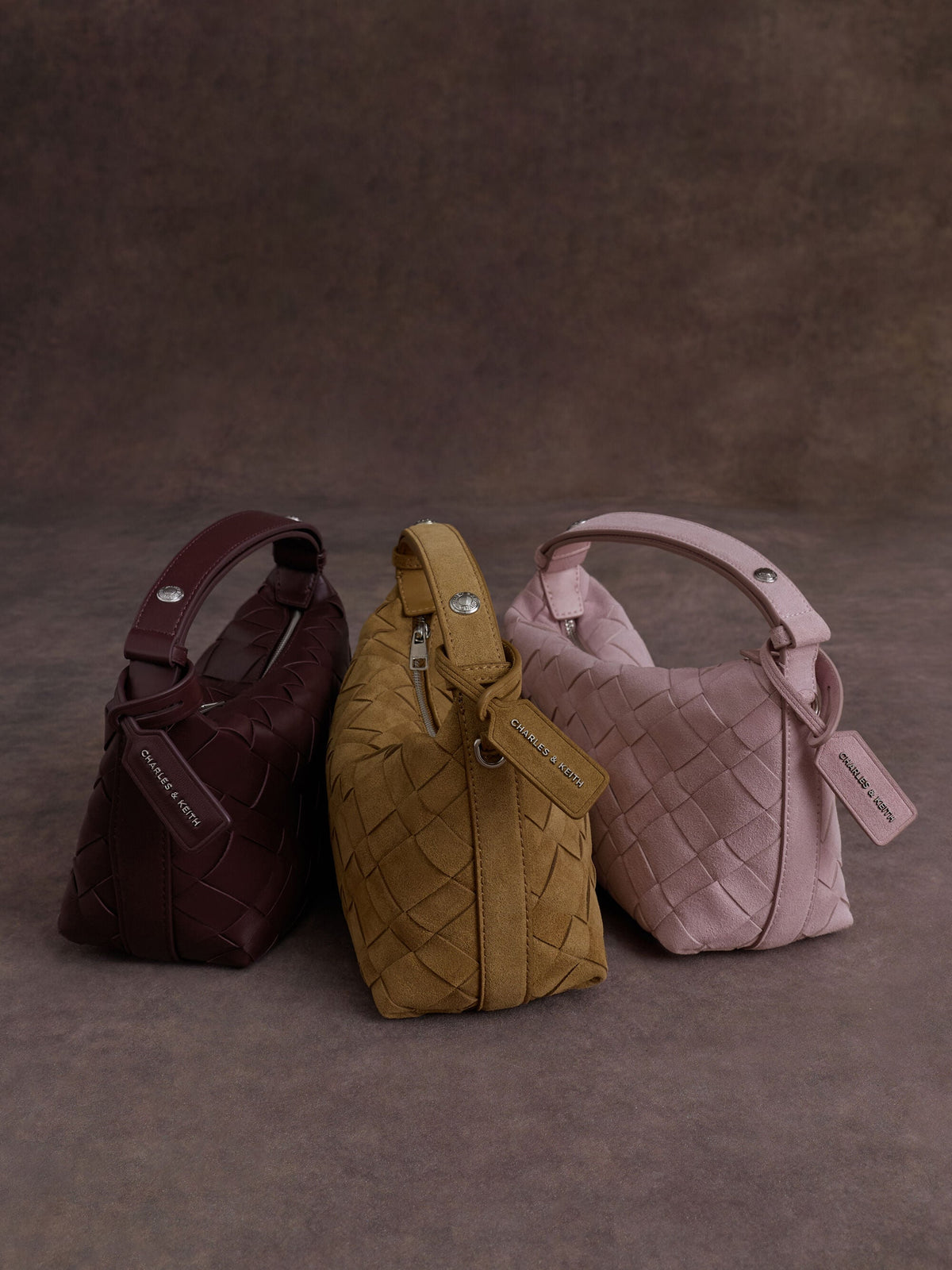 Ivette Woven Shoulder Bag - Wineberry Red | CHARLES & KEITH