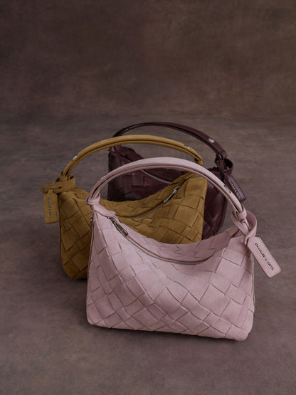 Ivette Woven Shoulder Bag - Wineberry Red | CHARLES & KEITH