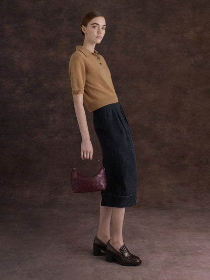 Ivette Woven Shoulder Bag - Wineberry Red | CHARLES & KEITH