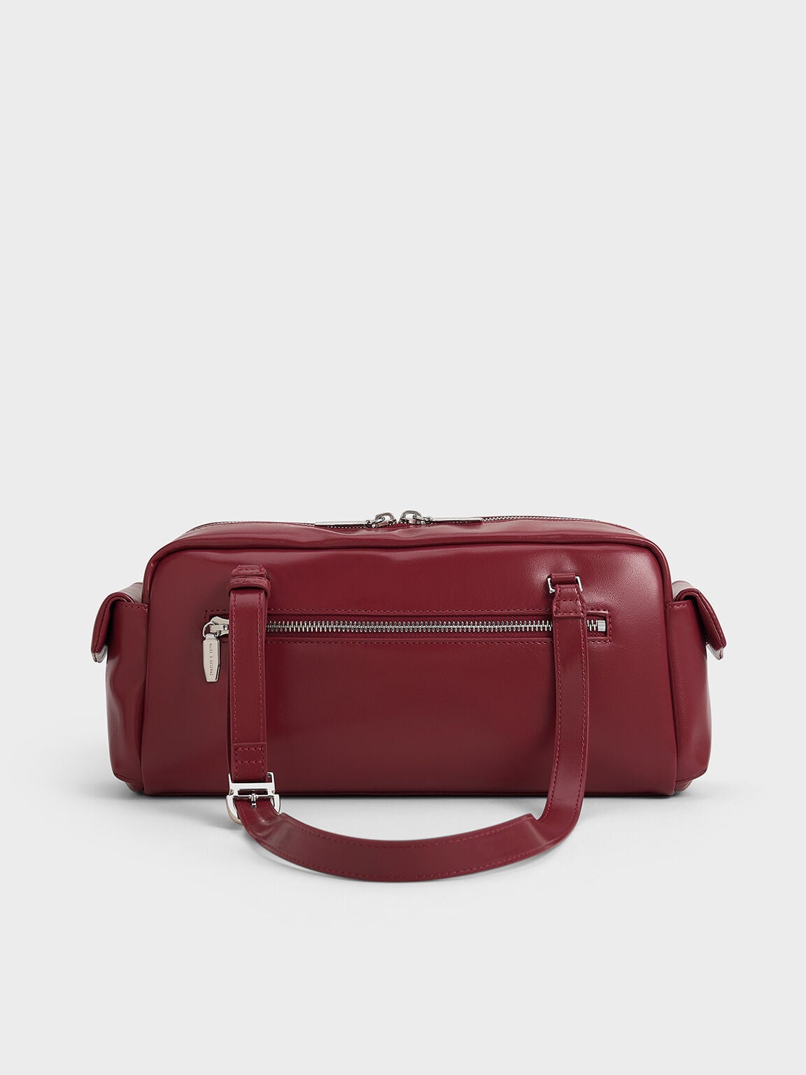 Rachel Multi-Pocket Shoulder Bag - Burgundy | CHARLES & KEITH