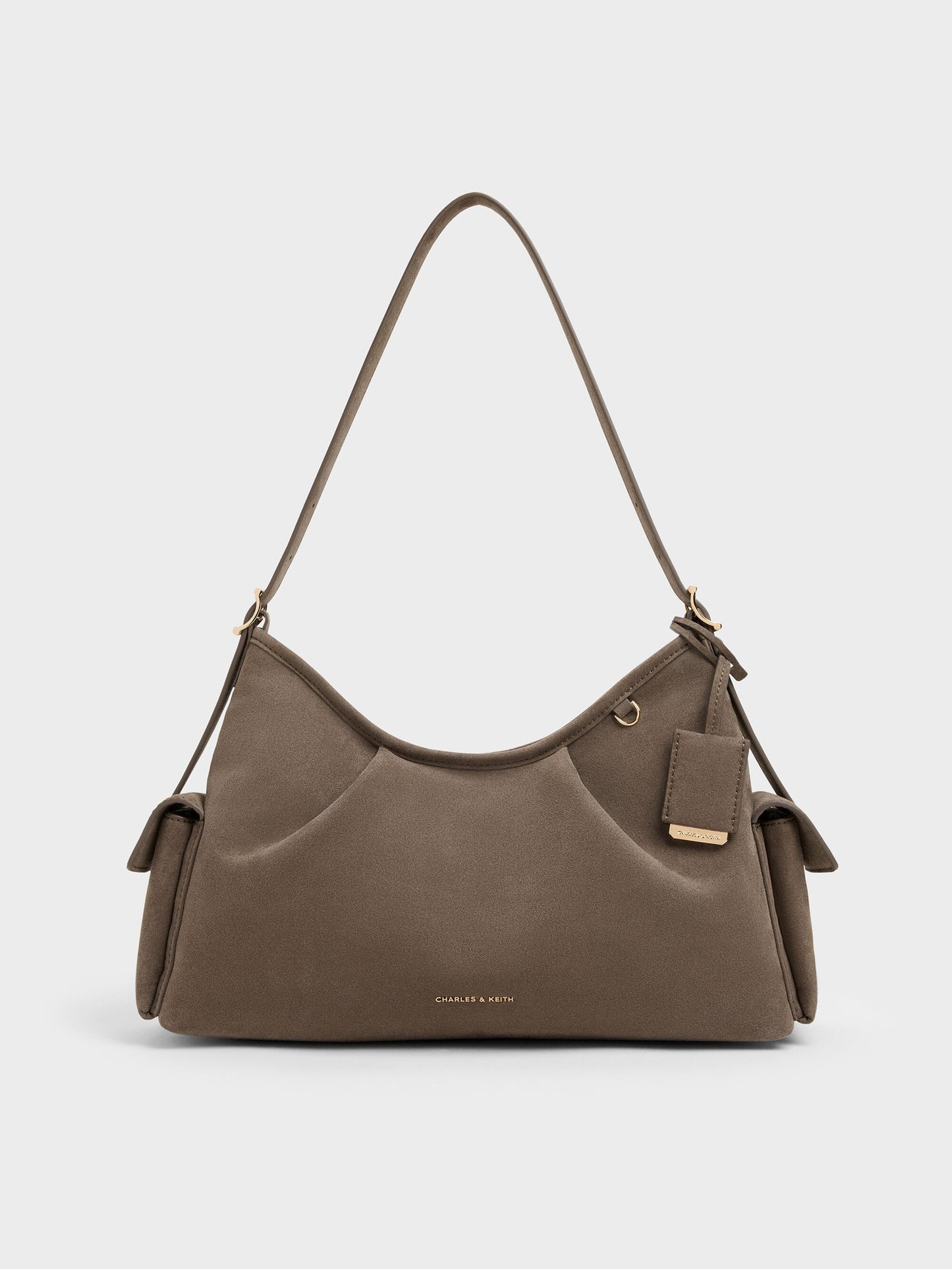 Khai Side-Pocket Shoulder Bag - Stone Grey | CHARLES & KEITH