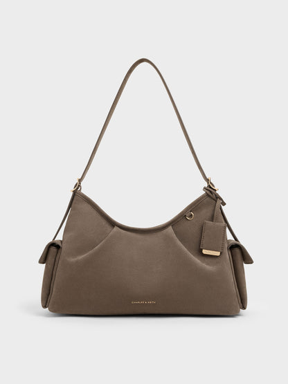 Khai Side-Pocket Shoulder Bag - Stone Grey | CHARLES & KEITH