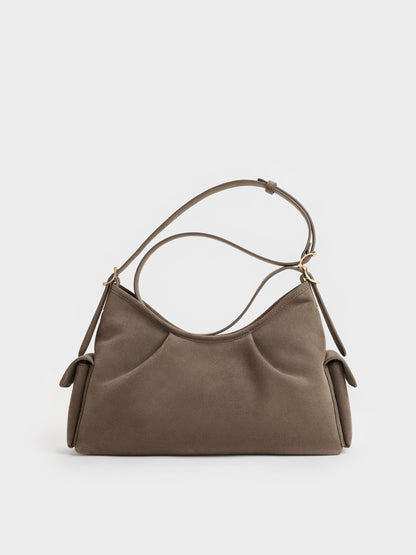 Khai Side-Pocket Shoulder Bag - Stone Grey | CHARLES & KEITH