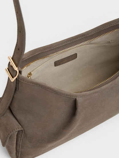 Khai Side-Pocket Shoulder Bag - Stone Grey | CHARLES & KEITH