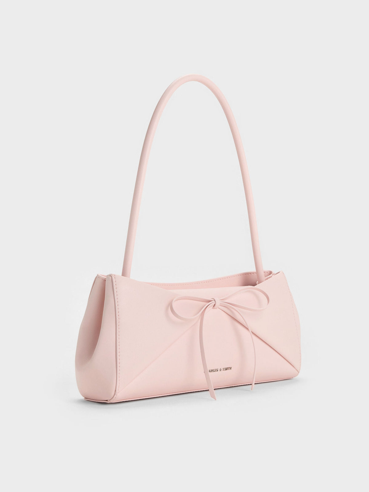 Hazel Bow Panelled Shoulder Bag - Soft Pink | CHARLES & KEITH