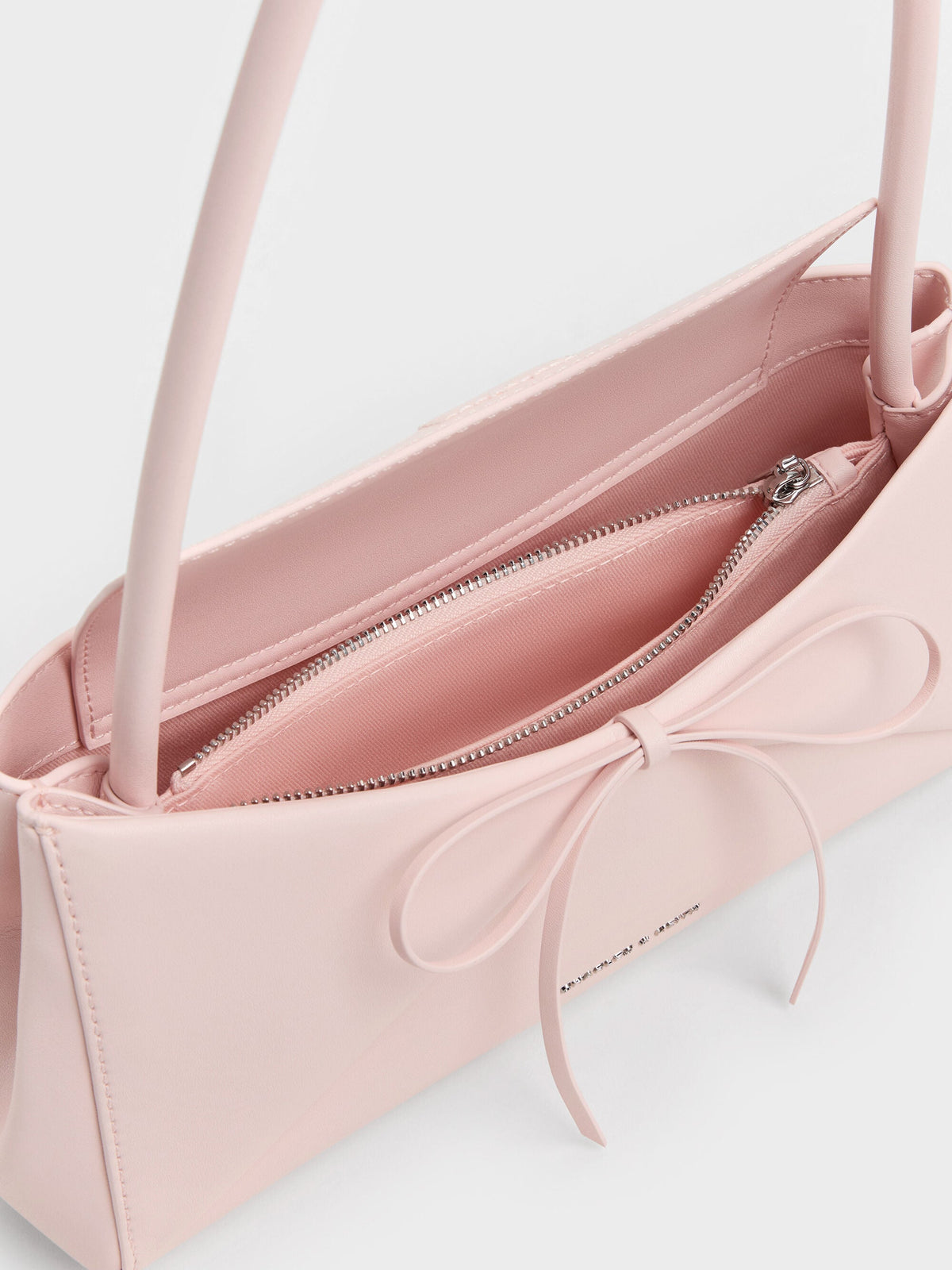 Hazel Bow Panelled Shoulder Bag - Soft Pink | CHARLES & KEITH