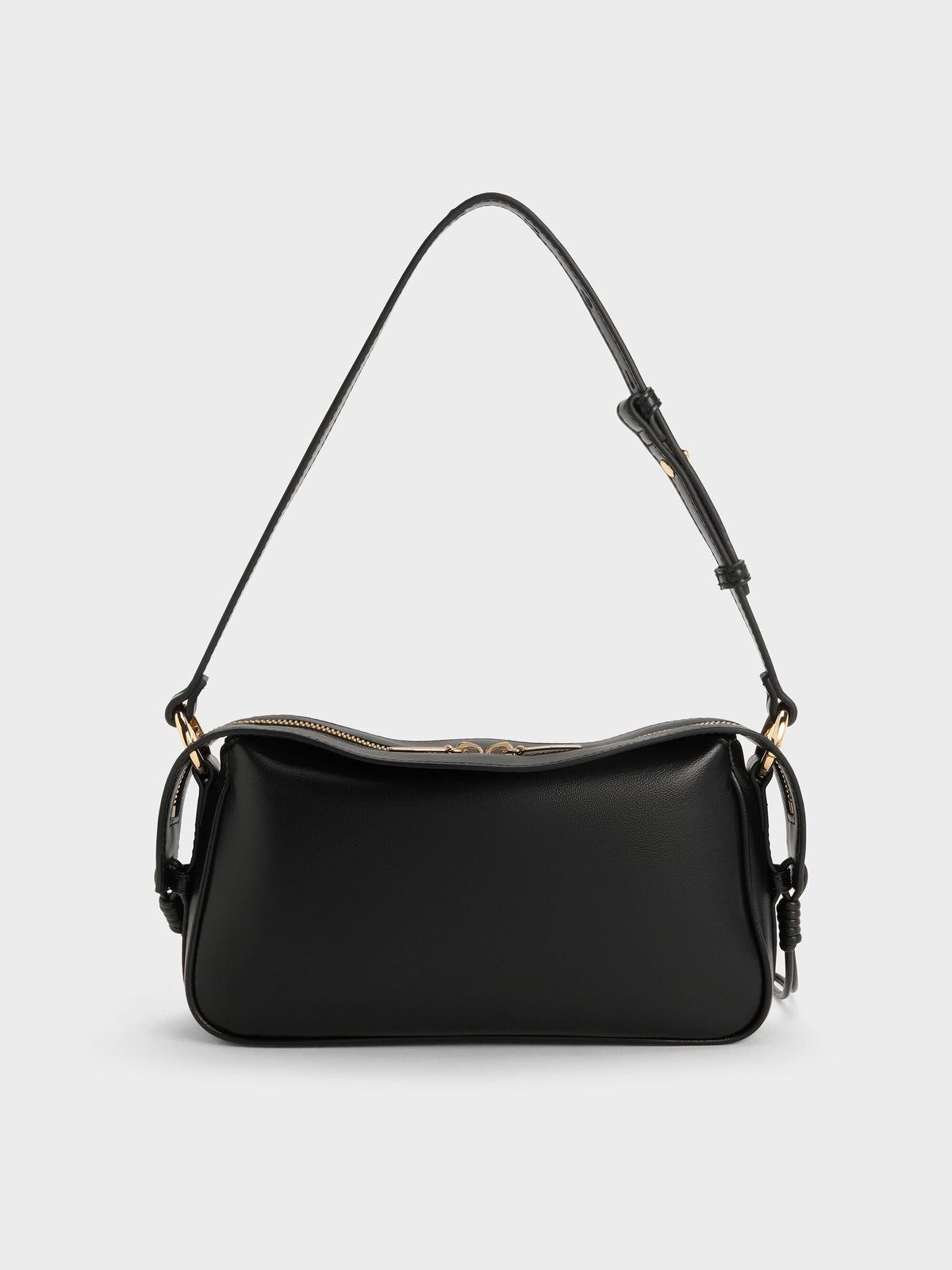 Mini Haylen Braided-Charm Shoulder Bag - Black | CHARLES & KEITH