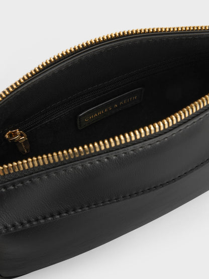 Mini Haylen Braided-Charm Shoulder Bag - Black | CHARLES & KEITH