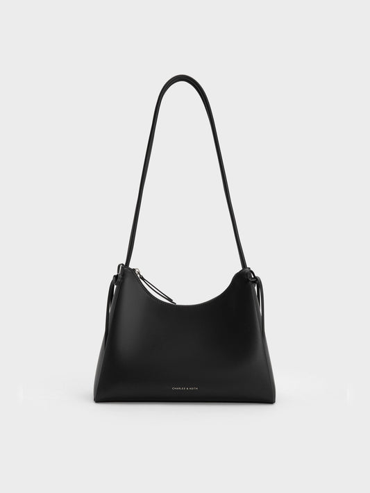 Hazel Bow Hobo Bag - Noir | CHARLES & KEITH