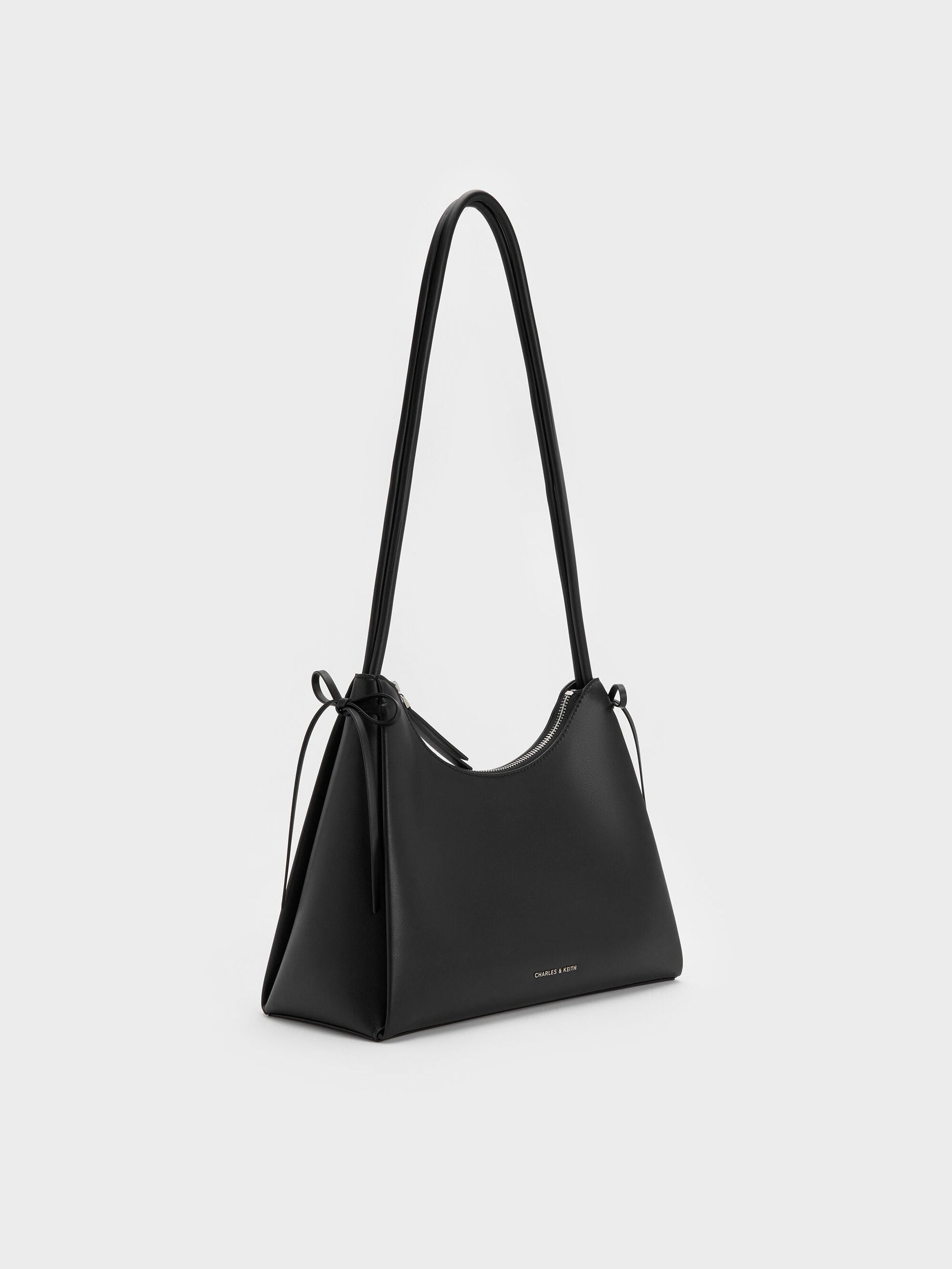 Hazel Bow Hobo Bag - Noir | CHARLES & KEITH
