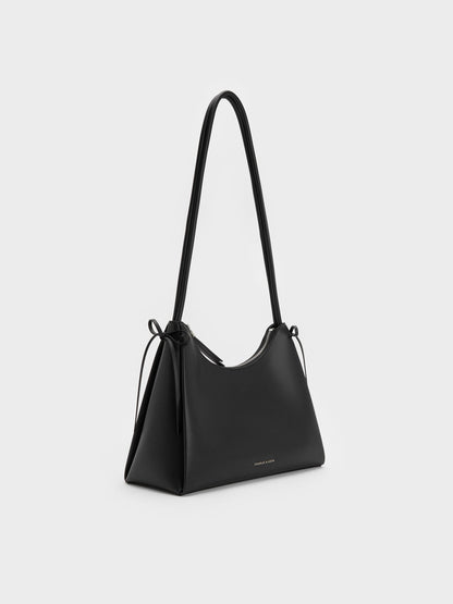 Hazel Bow Hobo Bag - Noir | CHARLES & KEITH