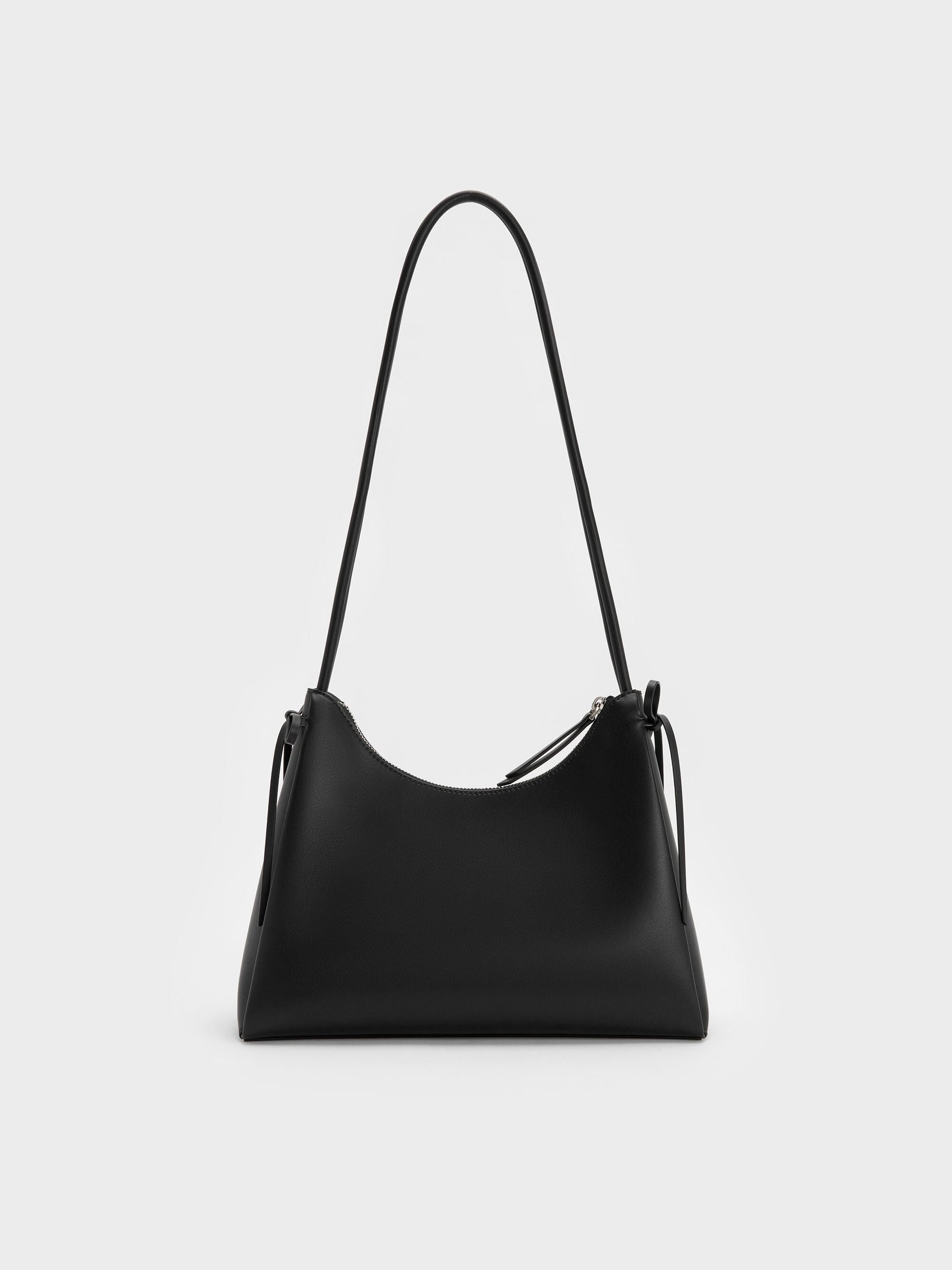 Hazel Bow Hobo Bag - Noir | CHARLES & KEITH