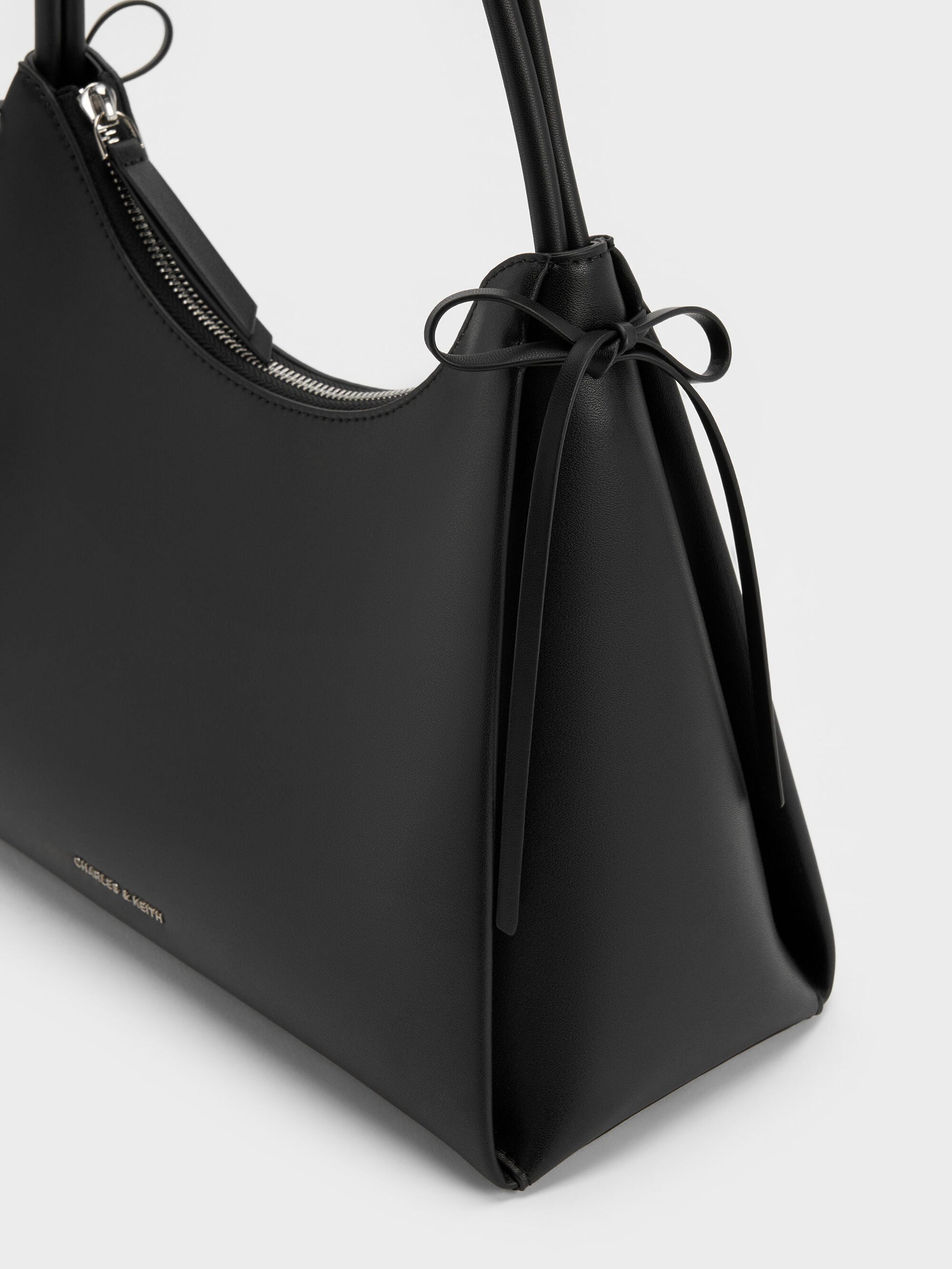 Hazel Bow Hobo Bag - Noir | CHARLES & KEITH
