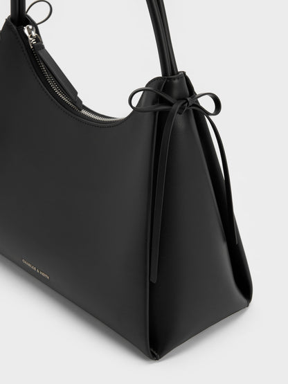 Hazel Bow Hobo Bag - Noir | CHARLES & KEITH