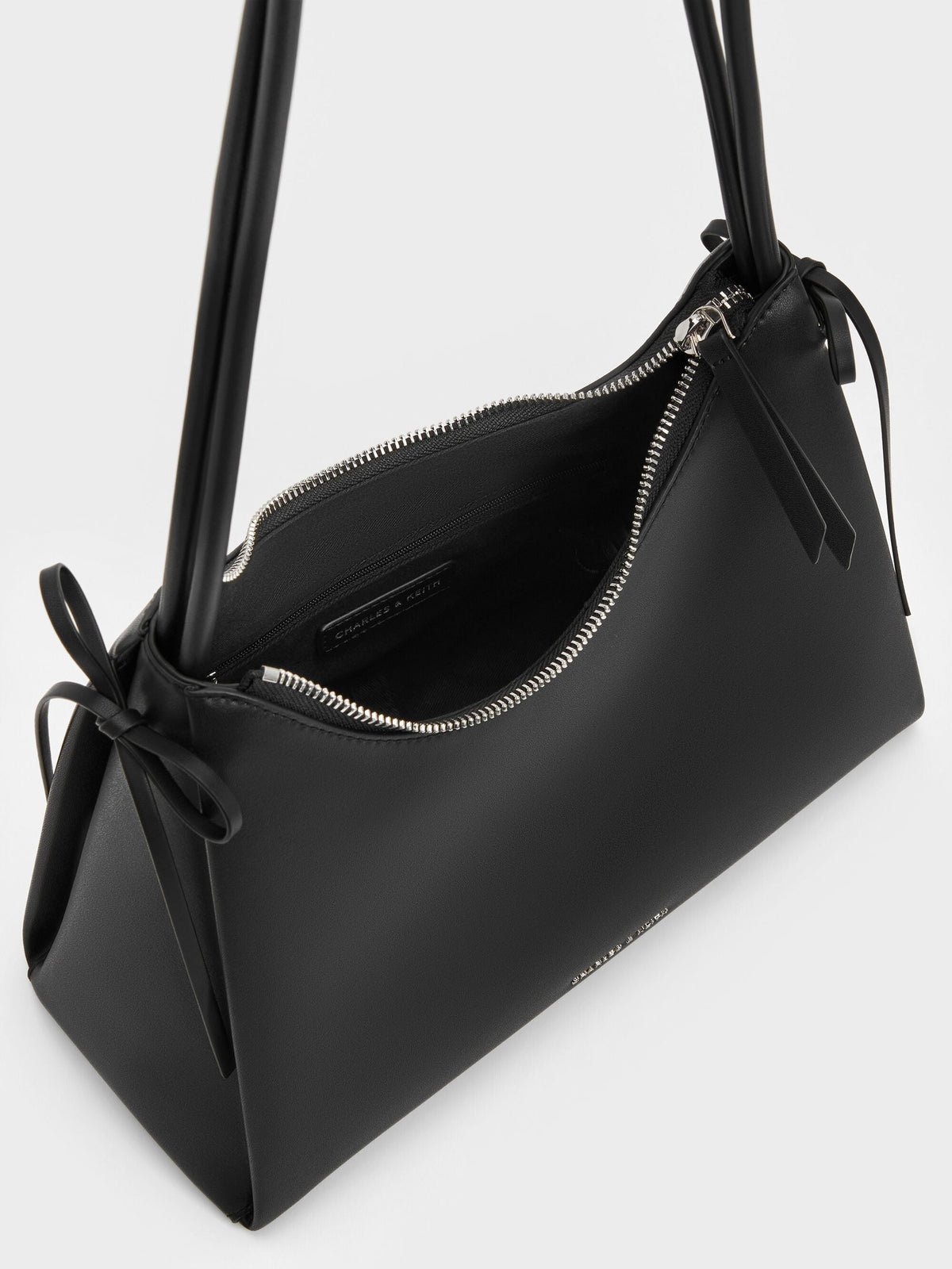 Hazel Bow Hobo Bag - Noir | CHARLES & KEITH