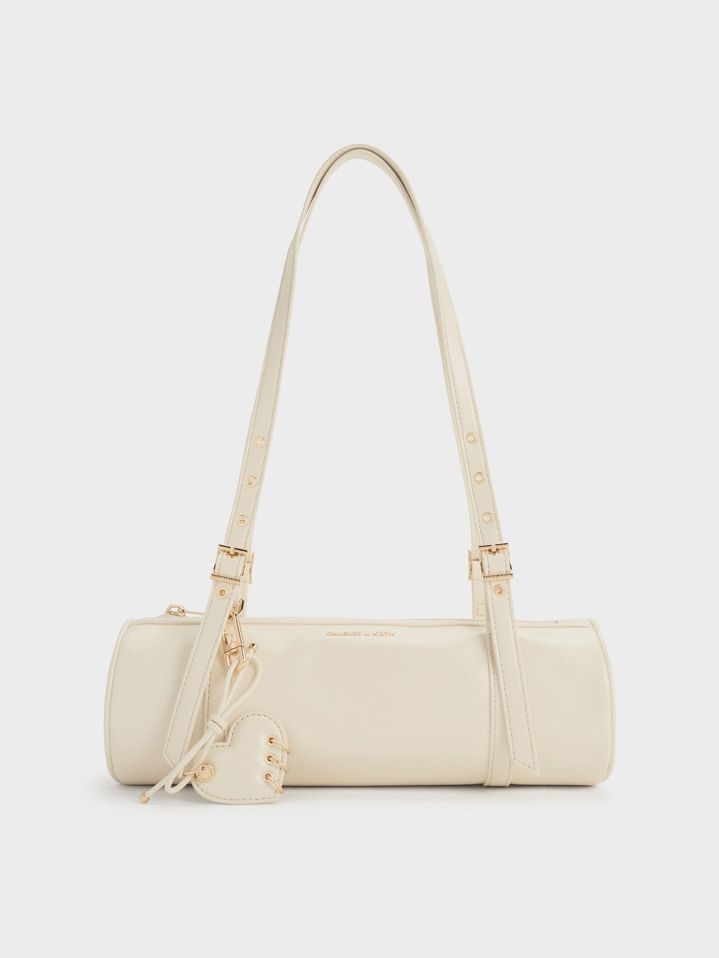 Rey Elongated Shoulder Bag - Cream | CHARLES & KEITH