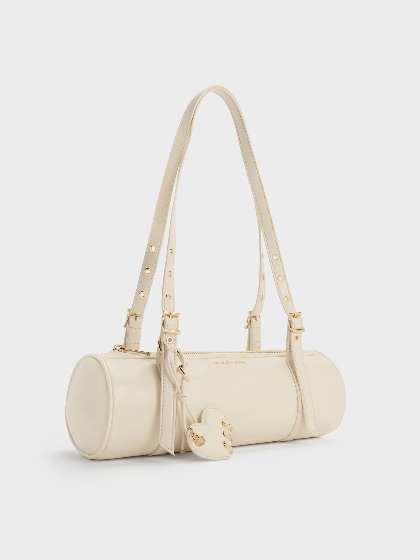 Rey Elongated Shoulder Bag - Cream | CHARLES & KEITH