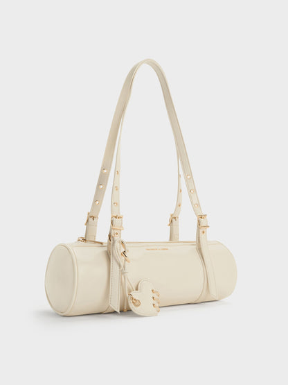 Rey Elongated Shoulder Bag - Cream | CHARLES & KEITH