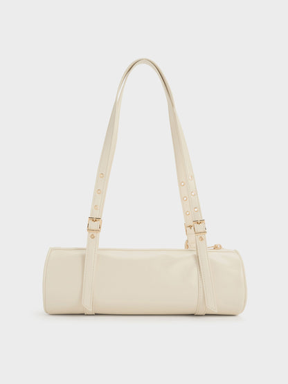 Rey Elongated Shoulder Bag - Cream | CHARLES & KEITH