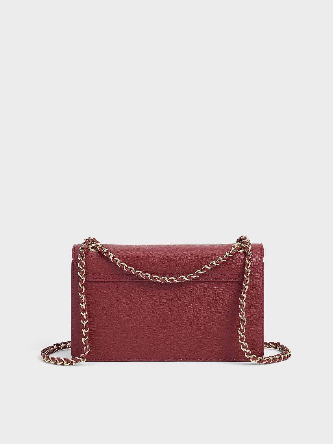 Everline Braided-Strap Shoulder Bag - Burgundy | CHARLES & KEITH