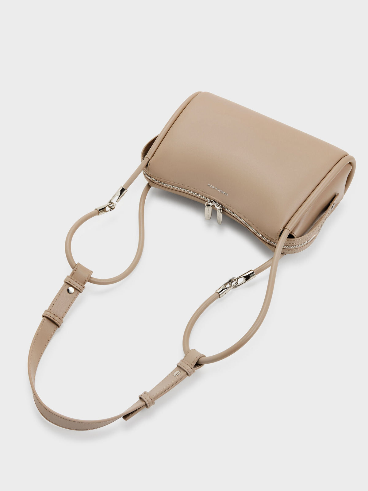 Lyla Tubular Slouchy Shoulder Bag - Taupe | CHARLES & KEITH