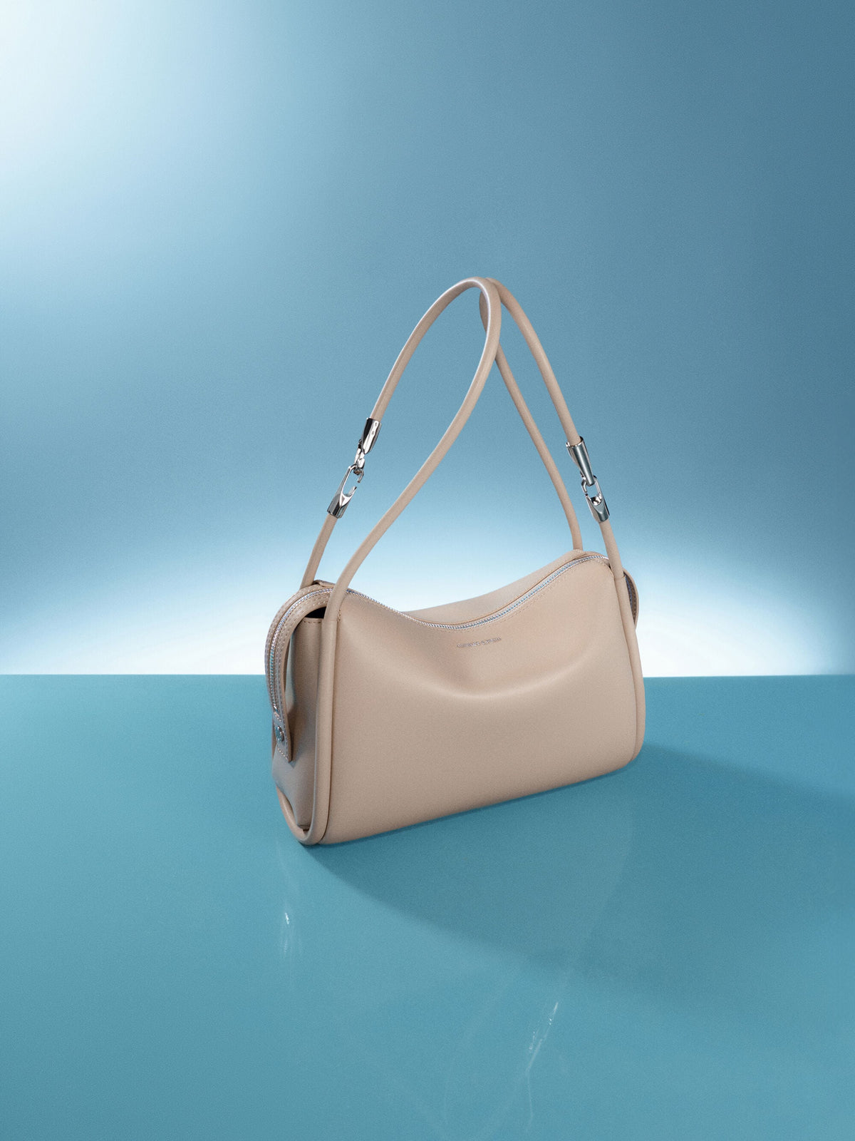 Lyla Tubular Slouchy Shoulder Bag - Taupe | CHARLES & KEITH