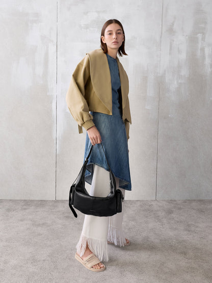 Large Bessie Side-Pocket Hobo Bag - Noir | CHARLES & KEITH