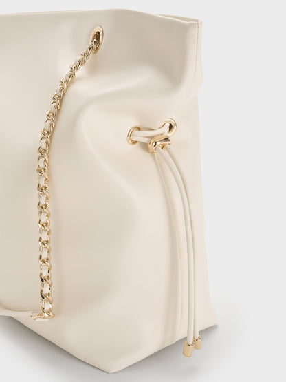 Arya Braided-Chain Tote Bag - Cream | CHARLES & KEITH