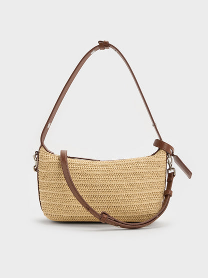 Ivette Raffia Woven Shoulder Bag - Multi | CHARLES & KEITH