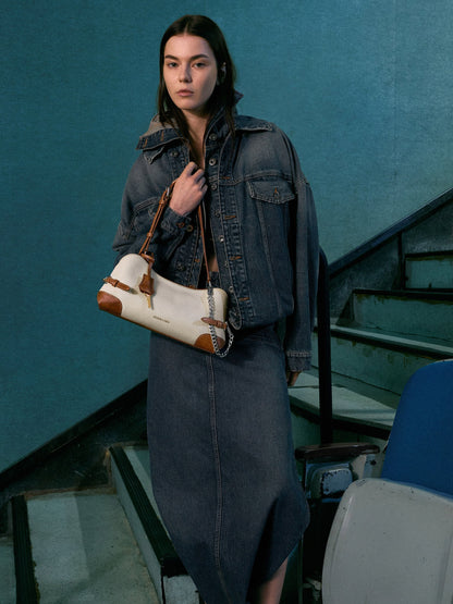 Delfina Canvas Chain Side-Belt Shoulder Bag - Multi | CHARLES & KEITH