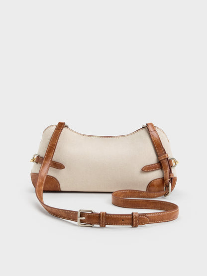 Delfina Canvas Chain Side-Belt Shoulder Bag - Multi | CHARLES & KEITH