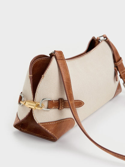 Delfina Canvas Chain Side-Belt Shoulder Bag - Multi | CHARLES & KEITH