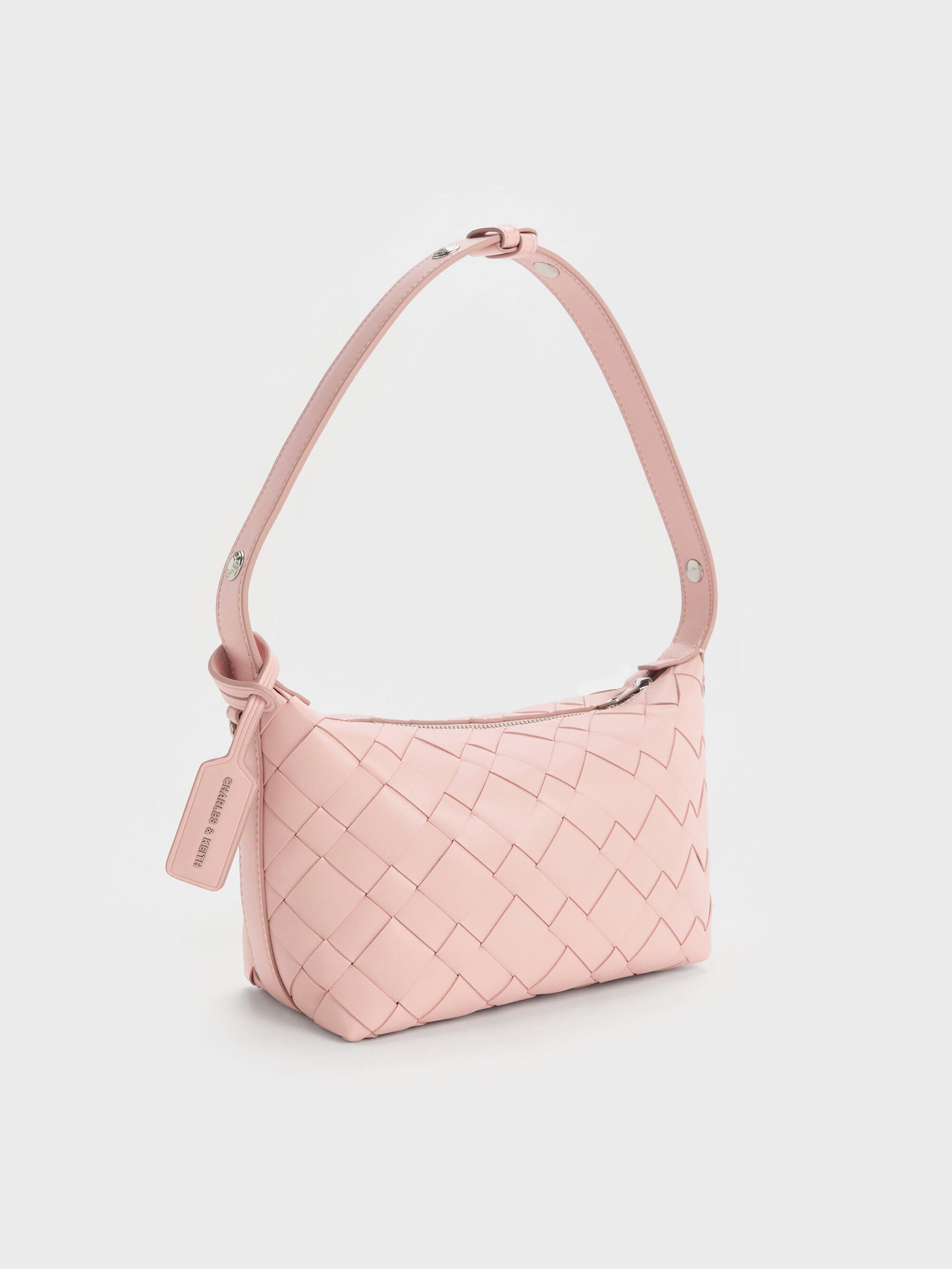 Ivette Woven Shoulder Bag - Light Pink | CHARLES & KEITH