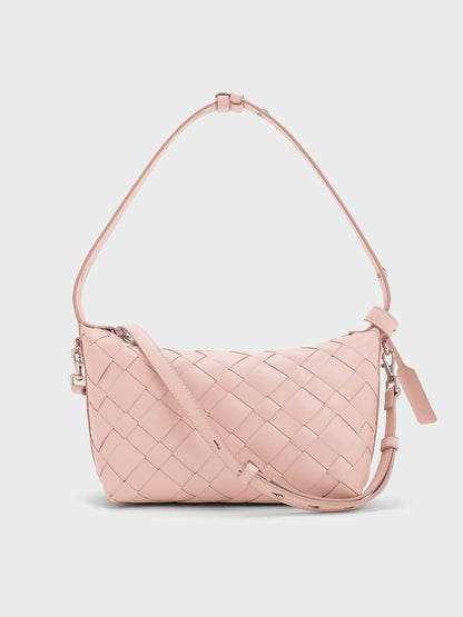 Ivette Woven Shoulder Bag - Light Pink | CHARLES & KEITH
